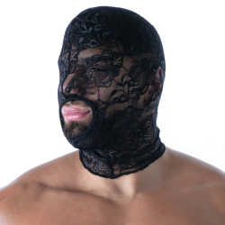 TOF Paris Fluid Lace Open Mouth Hood - Black