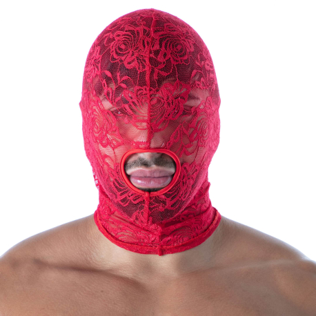 TOF Paris Fluid Lace Open Mouth Hood - Red