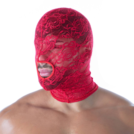 TOF Paris Fluid Lace Open Mouth Hood - Red