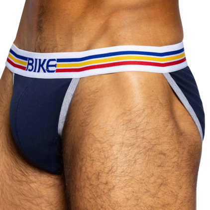 Slip Tanga Coton Bleu Marine Bike