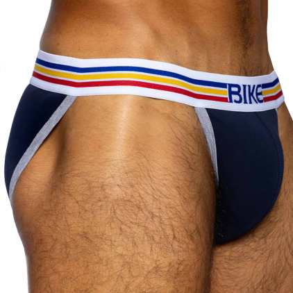 Slip Tanga Coton Bleu Marine Bike