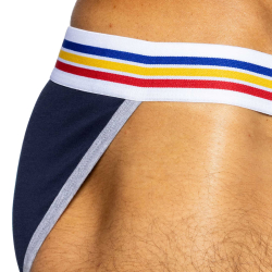 Slip Tanga Coton Bleu Marine Bike