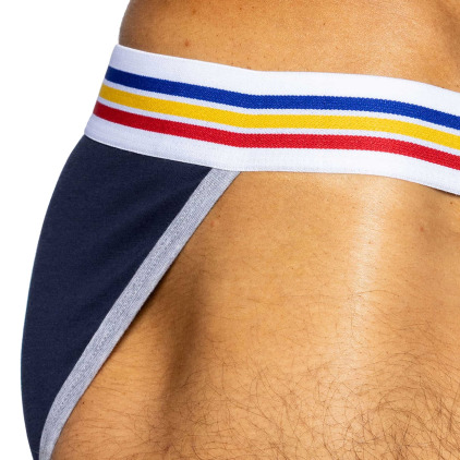 Slip Tanga Coton Bleu Marine Bike