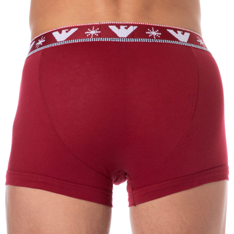 Emporio Armani Holidays Jacquard Boxer Briefs - Red