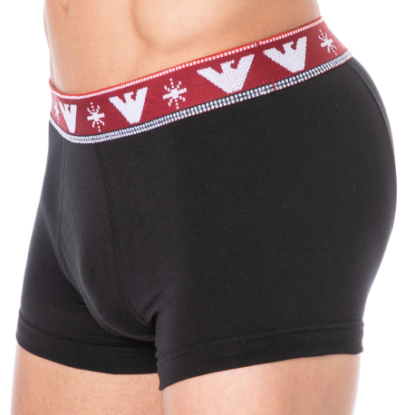 Emporio Armani Holidays Jacquard Boxer Briefs - Black