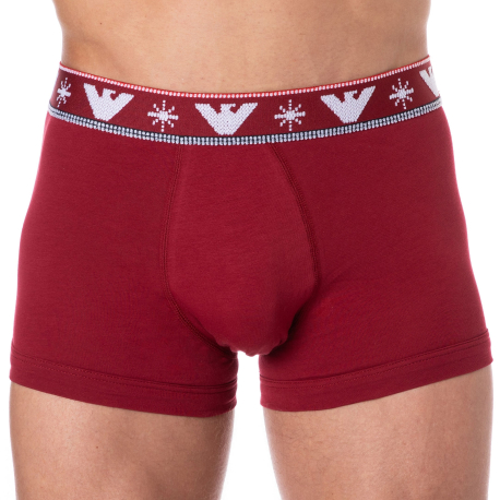 Emporio Armani Holidays Jacquard Boxer Briefs - Red