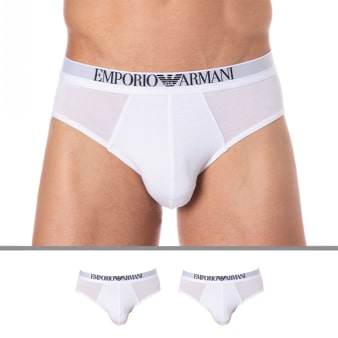 Lot de 2 Slips Soft-Touch Bamboo Viscose Blancs Emporio Armani
