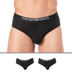Emporio Armani 2-Pack Soft-Touch Bamboo Viscose Briefs - Black