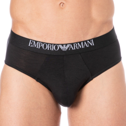 Emporio Armani 2-Pack Soft-Touch Bamboo Viscose Briefs - Black