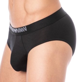 Lot de 2 Slips Soft-Touch Bamboo Viscose Noirs Emporio Armani