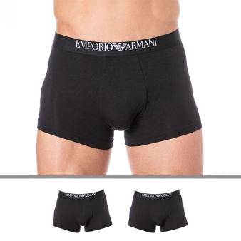 Emporio Armani 2-Pack Soft-Touch Bamboo Viscose Boxer Briefs - Black