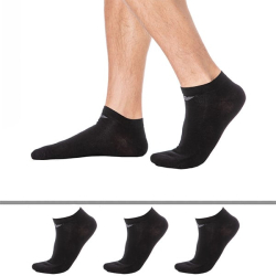 Emporio Armani 3-Pack Casual Cotton Sneaker Socks - Black