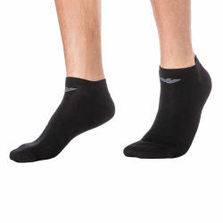 Emporio Armani 3-Pack Casual Cotton Sneaker Socks - Black