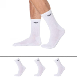 Emporio Armani 3-Pack Sporty Sponge Socks - White