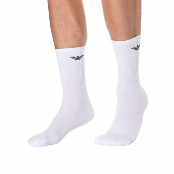 Emporio Armani 3-Pack Sporty Sponge Socks - White