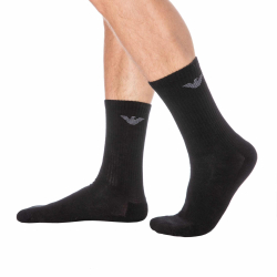Emporio Armani 3-Pack Sporty Sponge Socks - Black