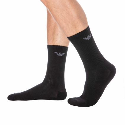Lot de 3 Paires de Chaussettes Sporty Sponge Noires Emporio Armani