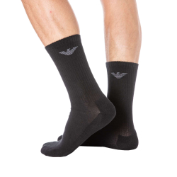 Emporio Armani 3-Pack Sporty Sponge Socks - Black