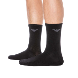 Emporio Armani 3-Pack Sporty Sponge Socks - Black