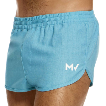 Linen Jogging Shorts - Light Blue