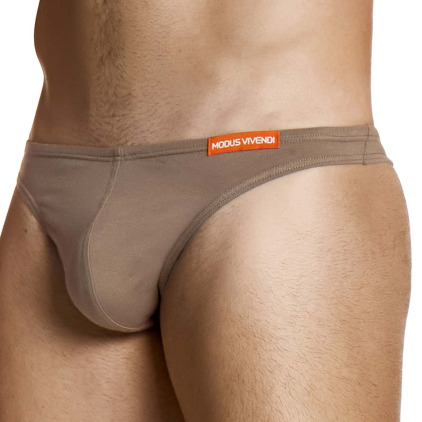 String Micro Knit Coton Marron