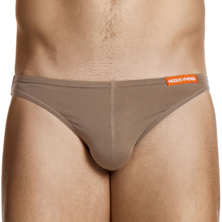 Micro Knit Cotton Low Cut Briefs - Brown