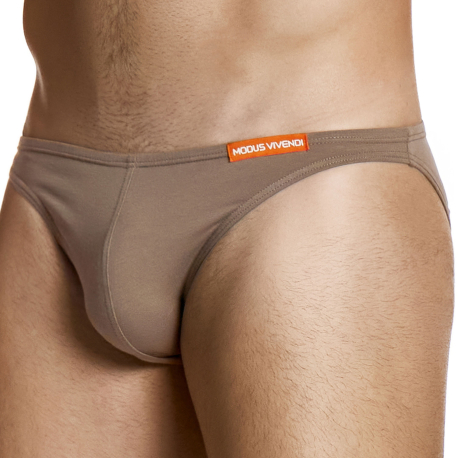 Micro Knit Cotton Low Cut Briefs - Brown