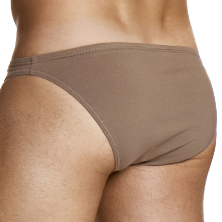 Micro Knit Cotton Low Cut Briefs - Brown