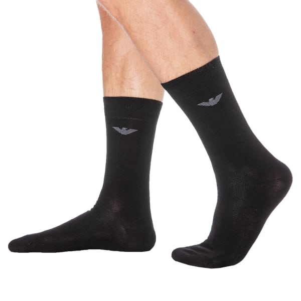 Emporio Armani 3-Pack Casual Cotton Socks - Black