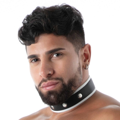 Collier en Néoprène Noir - Blanc TOF Paris