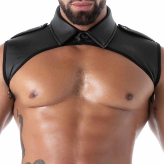 Harnais à Col Chemise en Néoprène Noir TOF Paris