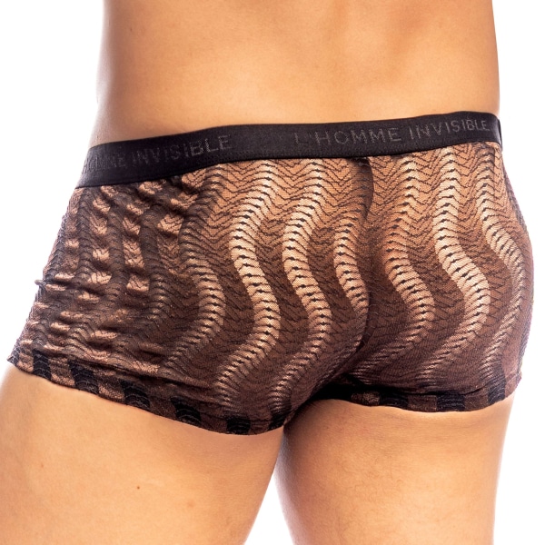 L'Homme invisible Night Ripple Hipster Push-Up Trunks - Chocolate