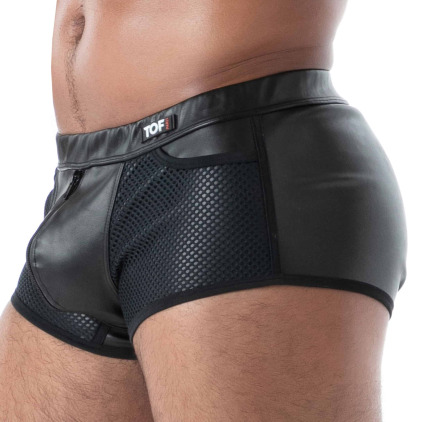 Boxer Zippé Kinky Noir TOF Paris