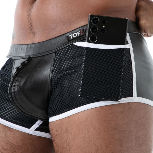 TOF Paris Kinky Full Zip Trunks - Black - White
