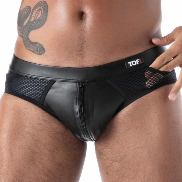 Slip Zippé Kinky Noir TOF Paris