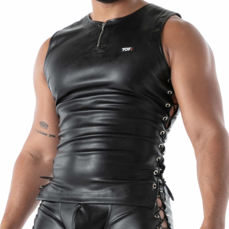 TOF Paris Kinky Laced Tank Top - Black