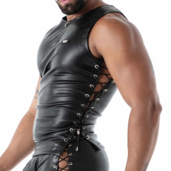 Débardeur à Lacets Kinky Noir TOF Paris