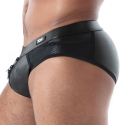 TOF Paris Kinky Full Zip Briefs - Black