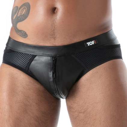 Slip Zippé Kinky Noir TOF Paris