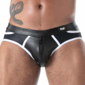 Slip Zippé Empty Bottom Kinky Noir - Blanc TOF Paris