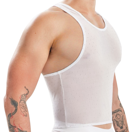 Sexy Boy Night Glow Tank Top - White