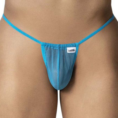 CandyMan Transparent G-String - Turquoise