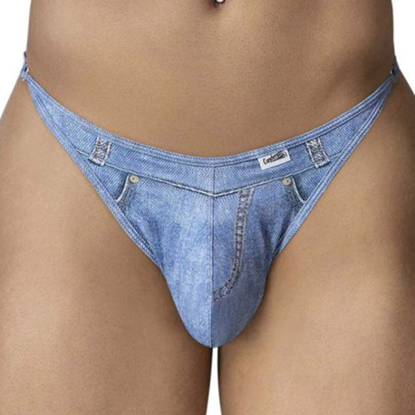 CandyMan Cowboy Thong - Blue Denim