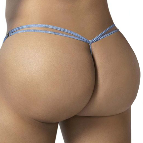 CandyMan Cowboy Thong - Blue Denim