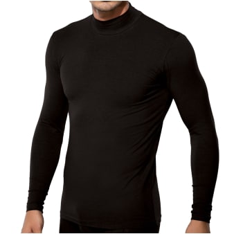 T-Shirt Col Montant Coton Modal Noir Doreanse