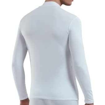 T-Shirt Col Montant Coton Modal Blanc Doreanse