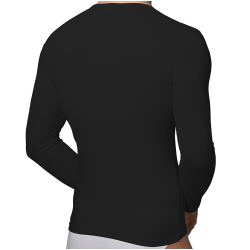 T-Shirt Col Rond Coton Modal Noir Doreanse