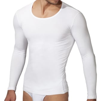 T-Shirt Col Rond Coton Modal Blanc Doreanse