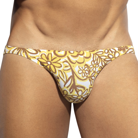 ES Collection Van Gogh Flowers Bikini Briefs - Yellow