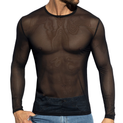 T-Shirt Net Manches Longues Noir ES Collection